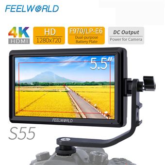 FEELWORLD S55 5.5 pouces IPS appareil photo reflex numérique Moniteur 4K HDMI Champ DC Sortie pour Sony - 1