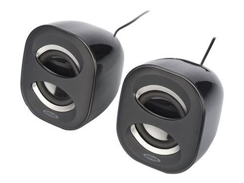 ednet 2.0 Multimedia Desktop Speakers - Haut-parleurs - pour PC - 6 Watt (Totale) - noir, anthracite