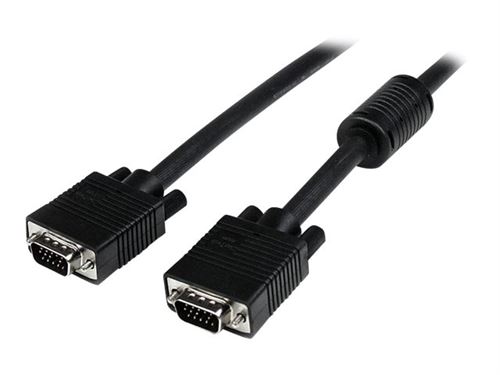 Startech.com Noir Câble Vidéo Vga Coaxial Pour Écran Haute Résolution De 3 M - Hd15 Vers Hd15 M/M - Câble Vga - Hd-15 (Vga) (M) Pour Hd-15 (Vga) (M) - 3 M - Moulé, Vis Moletées
