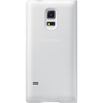 Samsung Flip Cover EF-FG800B - Étui à rabat pour téléphone portable - blanc scintillant avec motif poinçon - pour Galaxy S5 Mini