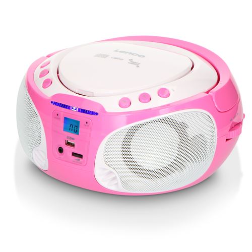 Soundmaster - radio portable FM avec lecteur CD AUX sur secteur ou piles  rose - Radio, lecteur CD/MP3 enfant - Rue du Commerce