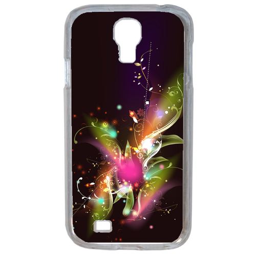 Coque Décor Abstrait Feuille Arabesque Compatible Samsung Galaxy S4 Transparent
