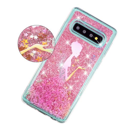 Coque en TPU Gel à paillettes motif pailleté pour sables mouvants jolie fille pour votre Samsung Galaxy S10