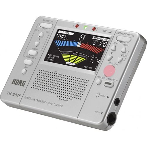 Korg TM-50TR silver - Accordeur et Métronome pour instrument à vent