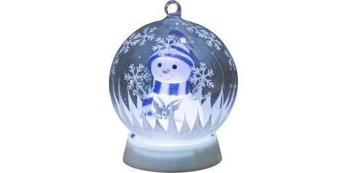 Boule en verre bonhomme de neige Konstsmide 3408-000 transparent