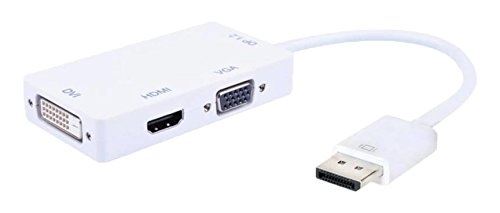 Techly iadap dp-combof2 displayport hdmi dvi vga blanc adaptateur et connecteur de câbles iadap-dp-combof2