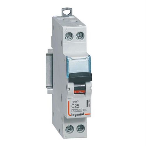 Legrand Noir Disjoncteur Dnx³ 4500 6Ka Borne À Vis 1 Module 1P+N 230V 25A - 406776 - Image 1