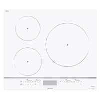Sauter SPI9544W - Table de cuisson à induction - 3 plaques de cuisson - Niche - largeur : 56 cm - profondeur : 49 cm - avec garnitures en aluminium anodisé - blanc