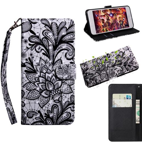 Etui en PU impression de motifs décor points lumineux avec rabat fleur en dentelle pour votre Asus Zenfone Max Pro (M1) ZB601KL