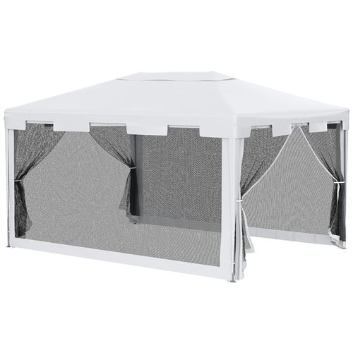 Tonnelle barnum style colonial dim. 4L x 3l x 2,45H m 4 moustiquaires blanc et noir