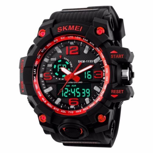 Montre Homme Quartz Digital Sports Rouge