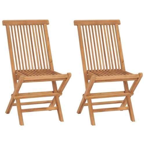 VIDAXL - Chaises pliables de jardin - Teck - Lot de 2 - Image 2