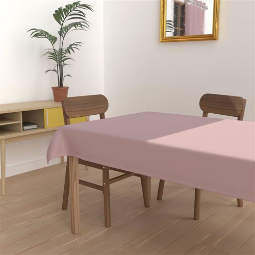 Nappe anti-tâches rectangle 140x300 cm ALIX rose