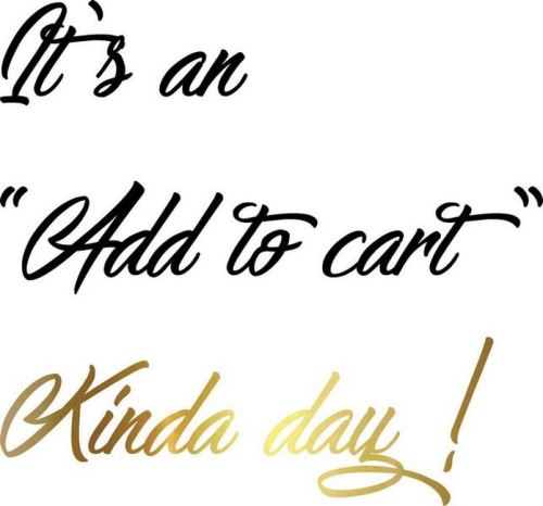 HOMEMANIA Sticker Phrases - Add to Carte - pour Séjour, Chambre - Or, Noir en Vinyle, 58 x 0,1 x 55 cm