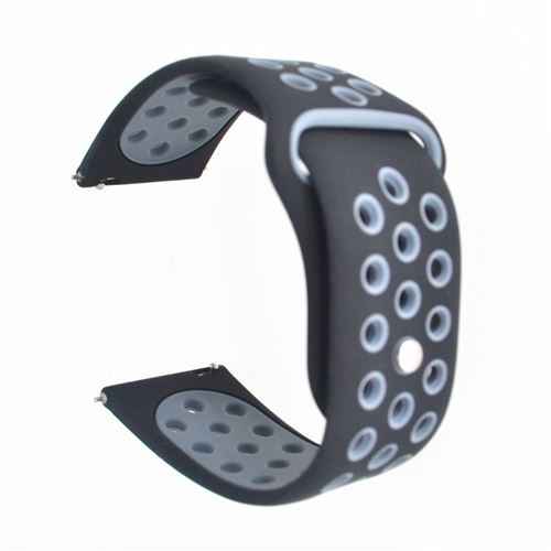 Non Communiqué Bleu/Noir Bracelet En Silicone Creux Bicolore Pour Samsung Galaxy Watch Active