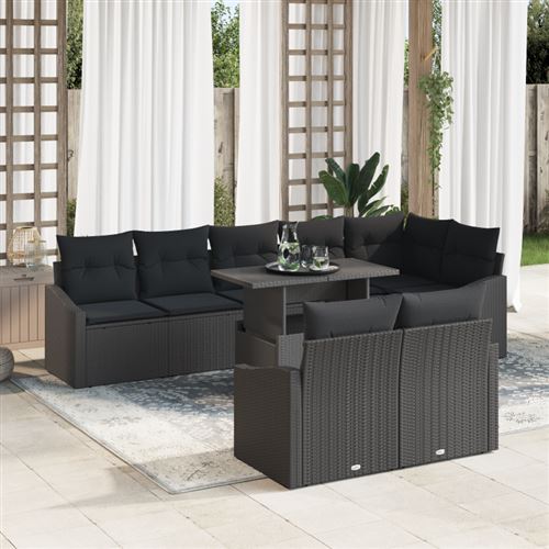vidaXL Garten-Sofa-Set 9 stk. Schwarz