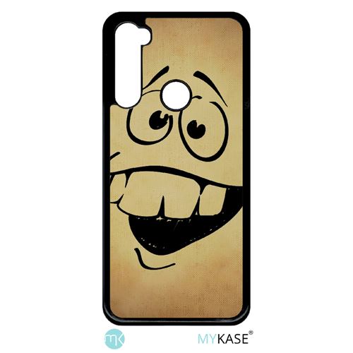 Coque My-Kase pour Note 8t - smiley idiot debile - Plastique Noir