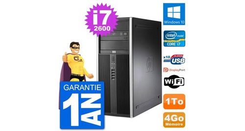 Pc tour hp 8200 intel core i7-2600 ram 4go disque dur 1to windows 10 wifi