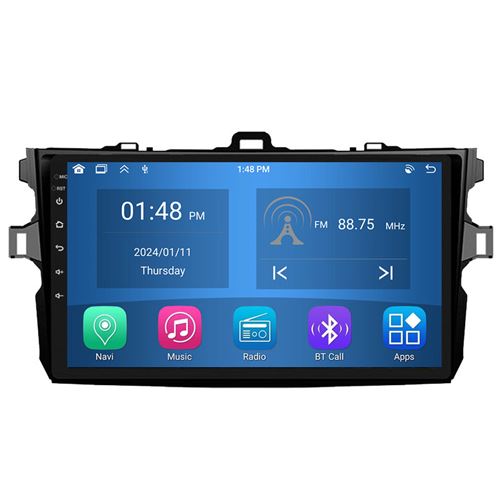 Autoradio RoverOne® Bluetooth CarPlay Android Auto Navigation 4Go RAM 64Go ROM pour Toyota Corolla 10 E140 E150 2006-2013