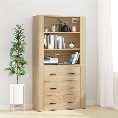 Non Communiqué Marron Vidaxl Buffet Haut Chêne Sonoma Bois D'ingénierie3185394