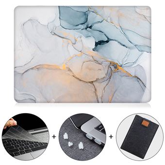Coque marbre + Housse + Couvercle de Clavier + Bouchon anti-poussière pour Macbook Air 13 2020 M1 A2337 - 075 - 1
