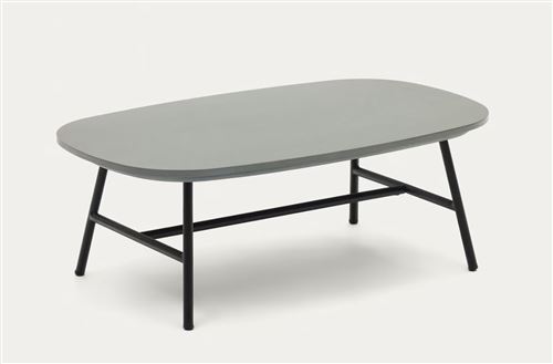 Table basse de jardin en acier coloris noir - Longueur 60 x profondeur 100 x hauteur 35 cm - PEGANE -