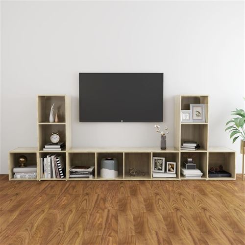 vidaXL Ensemble de meubles TV 5 pcs Chêne sonoma Aggloméré