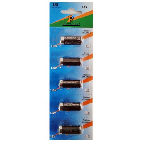 Lot de 5 Piles type LR1 1,5V compatibles LR01/MN9100/AM5/E90 /UM5 /SUM5/LR1N - Visiodirect -