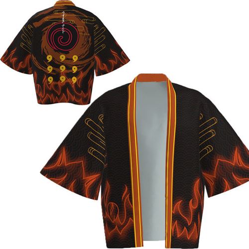 Cape Kimono Naruto Rasengan Orange/Noir