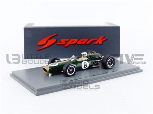 Voiture Miniature de Collection SPARK 1-43 - BRABHAM BT22 GP Monaco - 1966 - Green/ Black - S7091