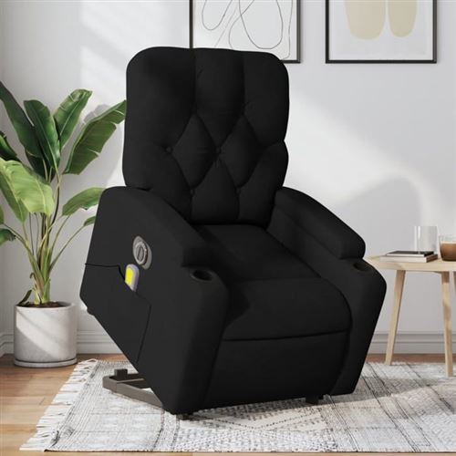 Non Communiqué Noir Vidaxl Fauteuil De Relaxation, Massage, Inclinable Électrique Réglable Tissu