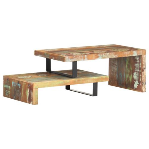Non Communiqué Brun Ensemble De Table Basse 2 Pcs Bois De Récupération Massif