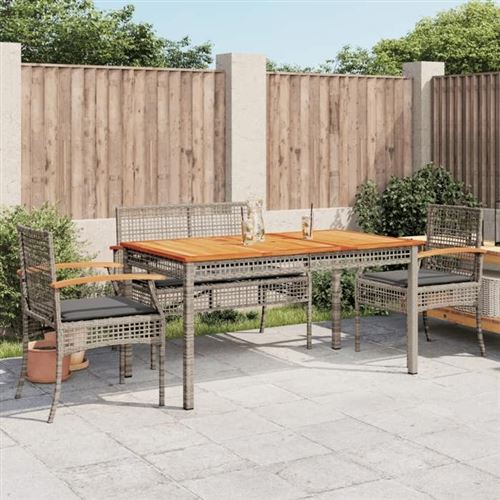 Non Communiqué Gris Vidaxl Ensemble À Manger De Jardin Avec Coussins 5 Pcs, Table Et Chaise De Terrasse, Meubles De Patio, Mobilier D'extérieur, 3213577