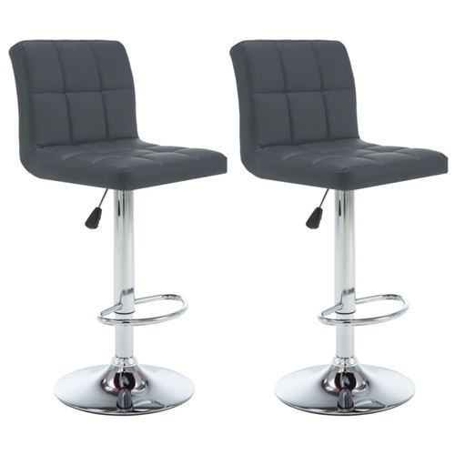 Vidaxl Gris Tabourets De Bar - Similicuir - Image 3
