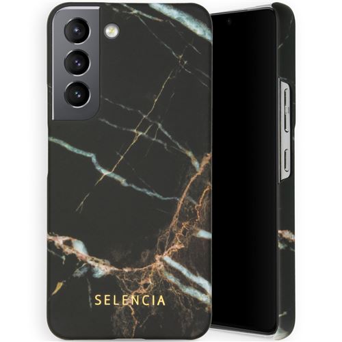 Selencia Coque Maya Fashion pour Samsung Galaxy S22 Marble Black