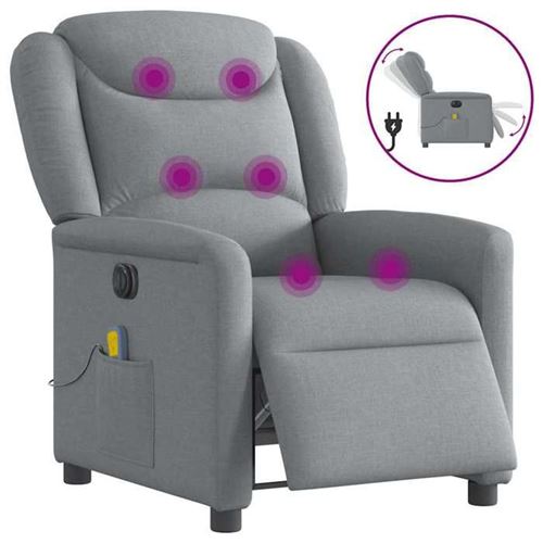 Non Communiqué Gris Vidaxl Fauteuil De Massage, Relaxation Électrique Réglable Tissu Clair