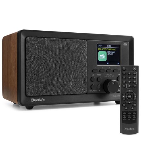 Audizio Padova Radio Dab+ Avec Bluetooth - Bois, Avec Fonction Réveil, Haut-Parleur Intégré, Lecteur Mp3