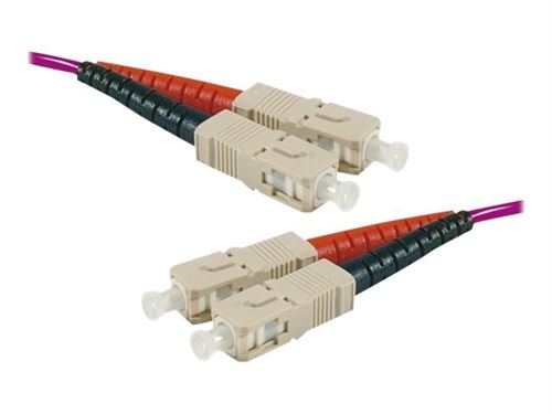 generic - Cordon de raccordement - SC/UPC multimode (M) pour SC/UPC multimode (M) - 2 m - 2 mm - fibre optique - duplex - 50 / 125 microns - OM4 - sans halogène - erika