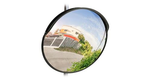 Miroir de circulation 60 cm, professionnel, résistant aux intempéries, solide, intérieur et extérieur, noir