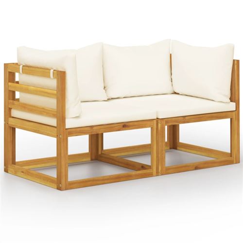 Non Communiqué Blanc Vidaxl Tuinbank 2-Zits Met Crãmewitte Kussens3068852