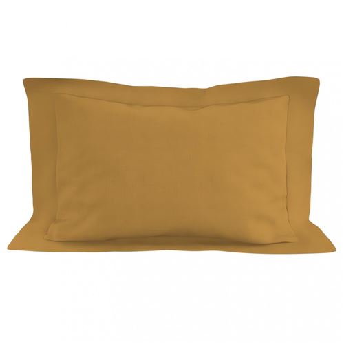 Taie d'oreiller en coton 57 fils 50x70 cm UNI moutarde, par Soleil d'ocre