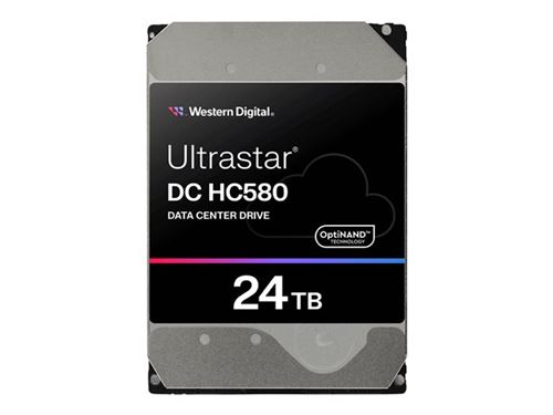 WD Ultrastar DC HC580 WUH722424ALE6L4 - Disque dur - 24 To - interne - 3.5 - SATA 6Gb/s - 7200 tours/min - mémoire tampon : 512 Mo
