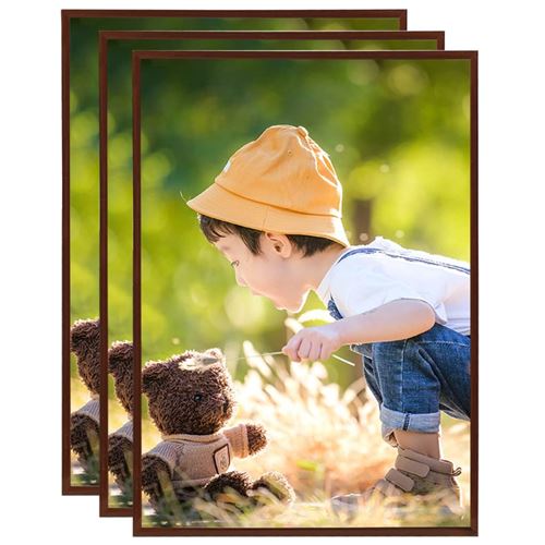 vidaXL Collage de cadres photo 3 pcs de mur table Bronze 18x24 cm MDF