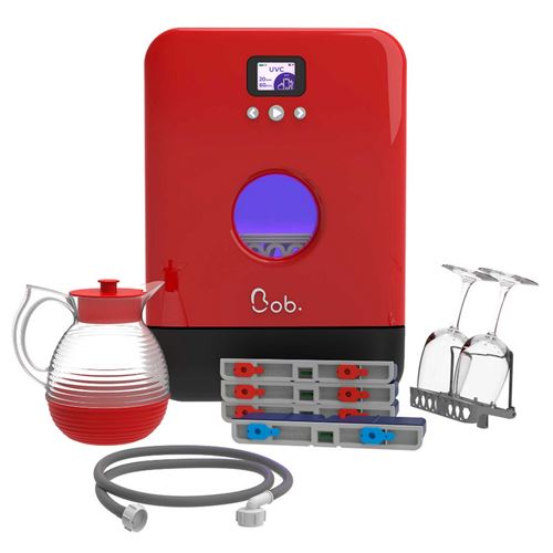 DAAN TECH Mini lave vaisselle Bob le mini lave-vaisselle Pack Premium rouge