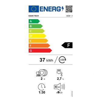 Lave-vaisselle pose libre DAAN TECH 2 Couverts 34cm F, BOBPPROUGE