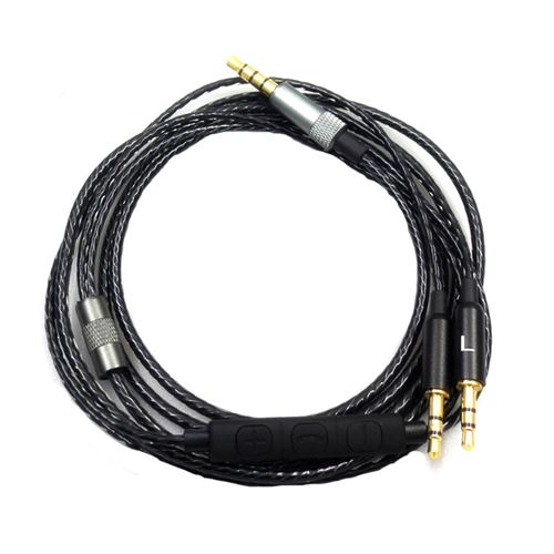 Câble de cuivre sans oxygène OFC fiche 3,5 mm audio pour casque Sol Republic Tracks HD V8 V10 V12 X3 Noir