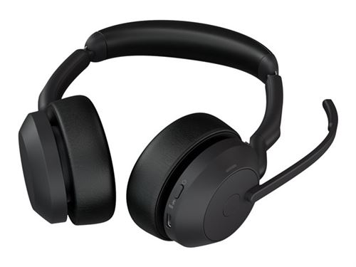 Non Communiqué Noir Jabra Evolve2 55 Uc Stereo - Micro-Casque - Sur-Oreille - Bluetooth - Sans Fil - Suppresseur De Bruit Actif - Usb-C, Usb-A - Avec Support De Chargement - Certifié Zoom, Cisco Webex Certified, Optimisé Pour La Cu, Certifié Alcatel-Lucen