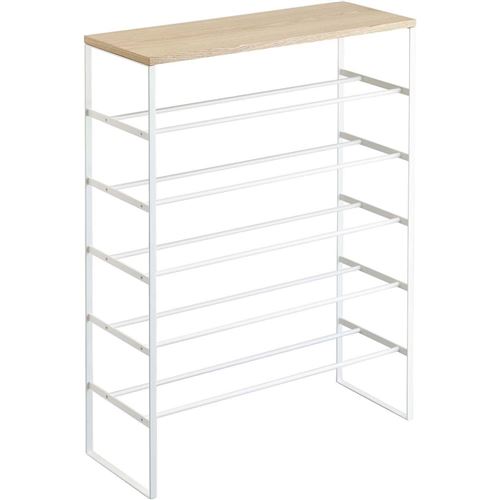 Non Communiqué Blanc Yamazaki - Etagère À Chaussures En Métal Et Bois Tower - Image 1