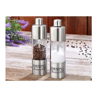 PLATS salière/poivrière, lot de 2, acier inoxydable