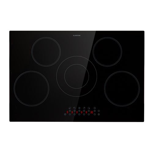 Plaque De Cuisson - Klarstein Virtuosa 5 - Table De Cuisson Encastrable - 5 Zones - Plaque Vitrocéramique - 8200W - Plaque Électrique - Minuterie - Noir